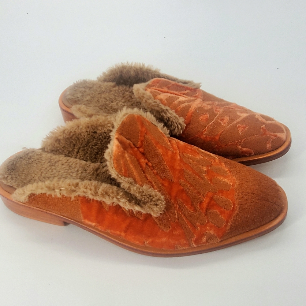 Free people butterfly faux fur lined mules - Picture 3 of 4